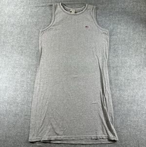 Basic Equipment Vintage Gray Sleeveless Activewear Dress USA Flag S